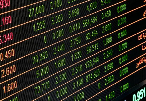 Professional trading station displaying live market charts and prop firm analytics